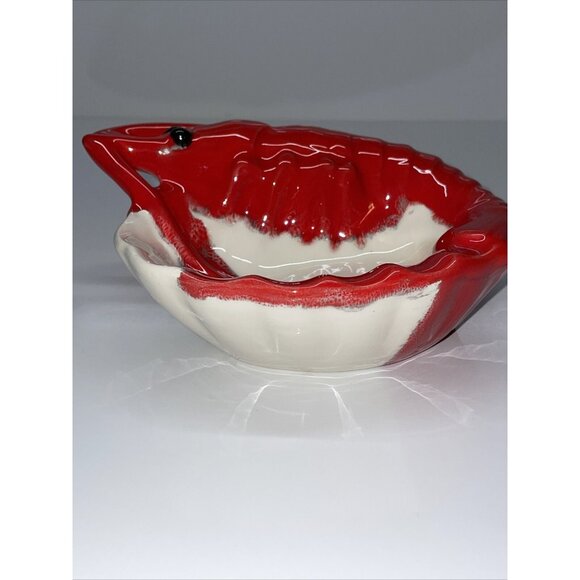 Vintage Ceramic Lobster Dish Signed Jim Dandy 1977 Excellent Condition Red - Picture 3 of 15